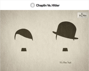 Hitler hat charlie chaplin creative ad